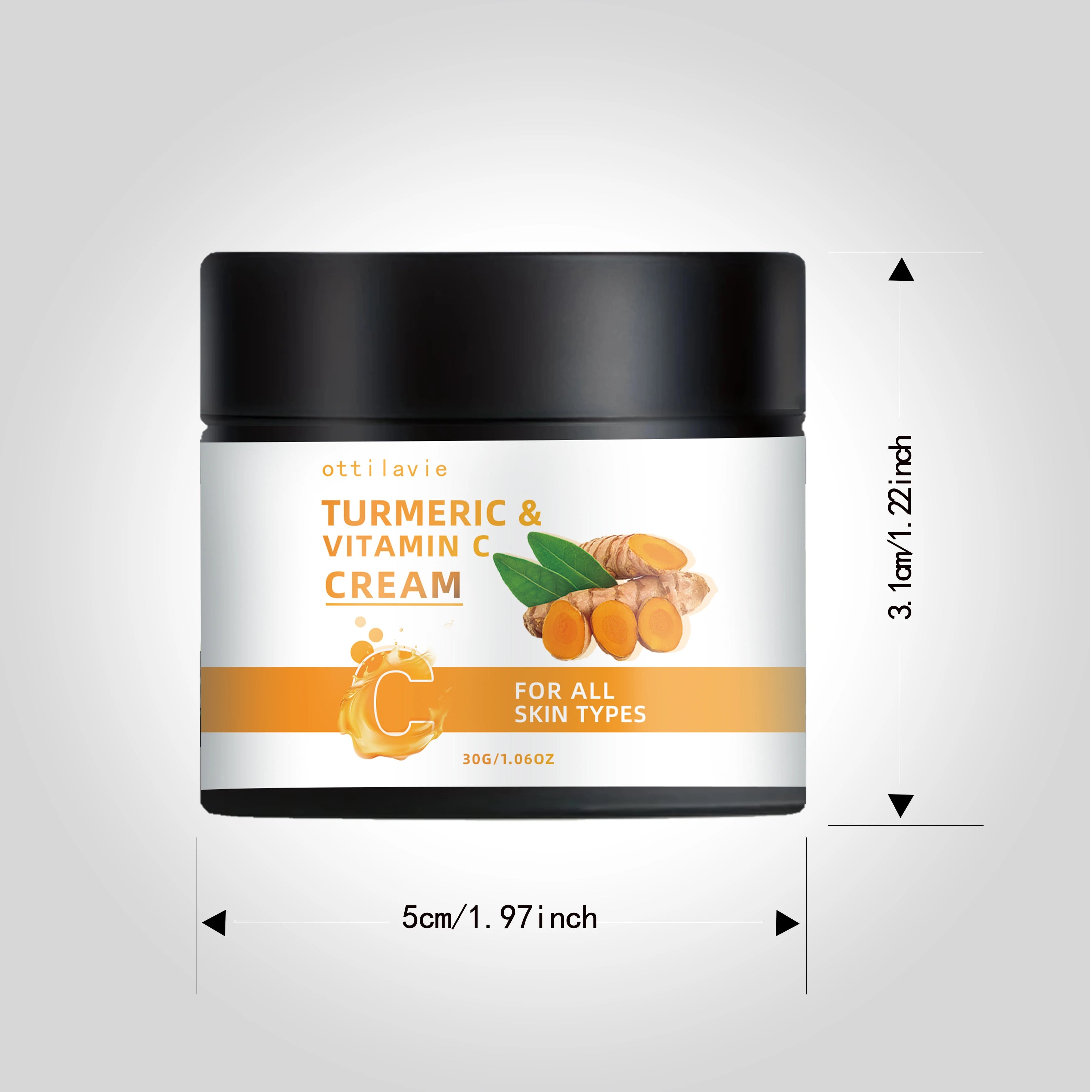 Turmeric & Vitamin C Cream - Lightweight Brightening Face & Neck Treatment