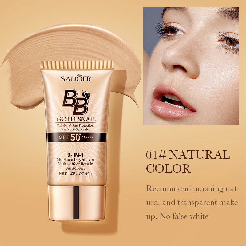 Gold Snail Sunscreen BB Cream SPF50+ PA+++ - Foundation & Moisturizer (40g)