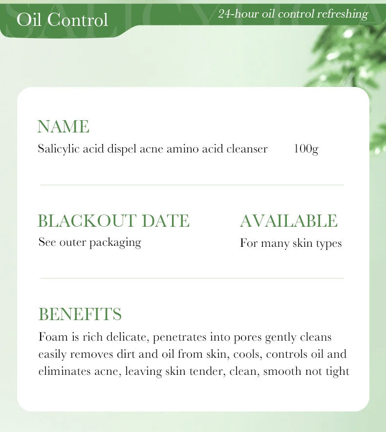 Salicylic Acid Facial Cleanser - Deep Cleansing Foam