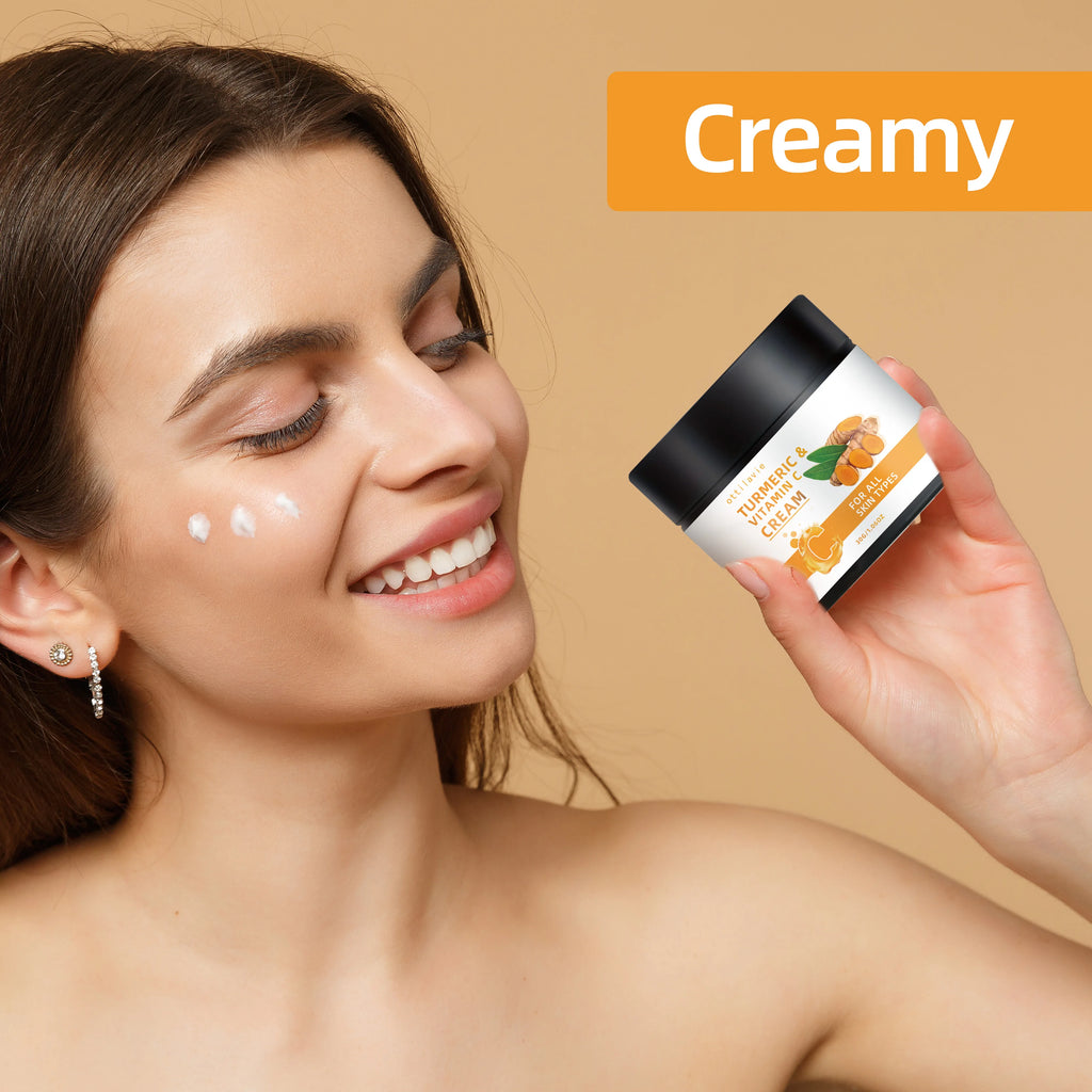 Turmeric & Vitamin C Cream - Lightweight Brightening Face & Neck Treatment