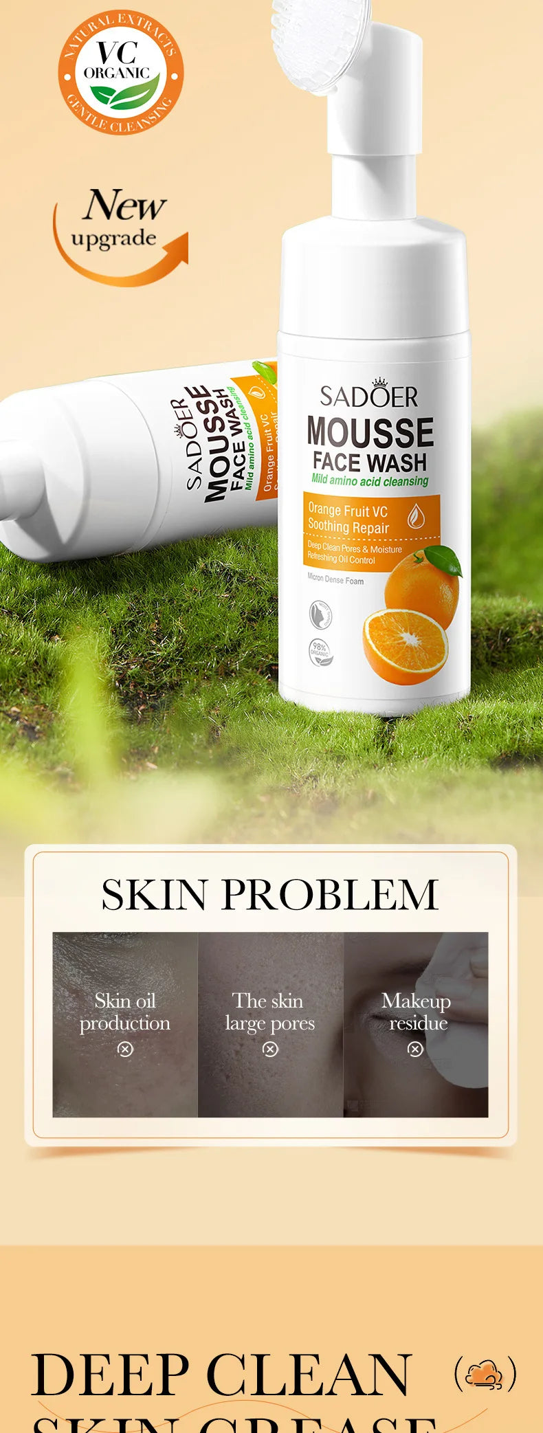 Fruit Infusion Facial Cleansing Mousse - Hydrating & Gentle Massage Foam