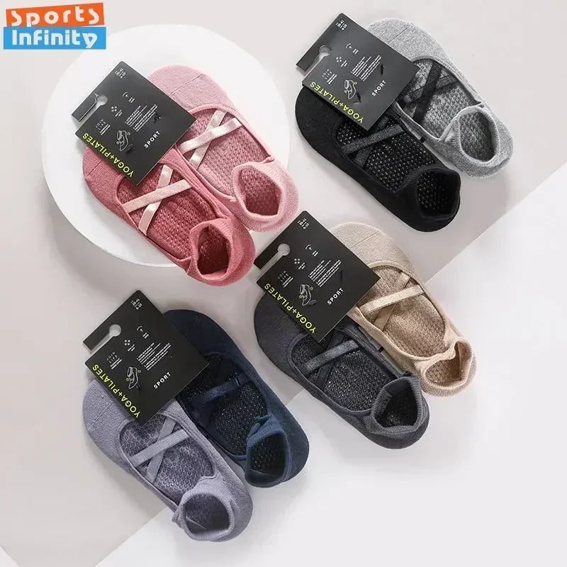 Cotton Non-Slip Yoga Socks (2 Pairs Set)