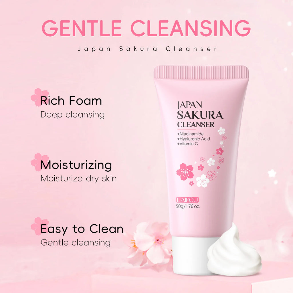 Sakura Whitening Facial Cleanser - Brightening Foam