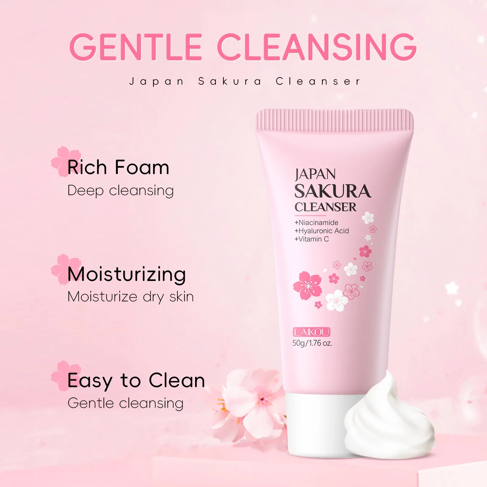 Sakura Whitening Facial Cleanser - Brightening Foam