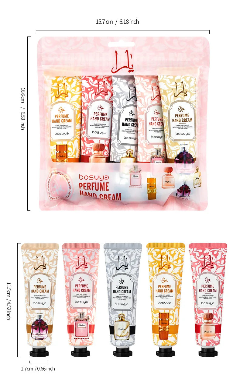 Perfume Hand Cream Set - Moisturizing & Nourishing (5-Pack)