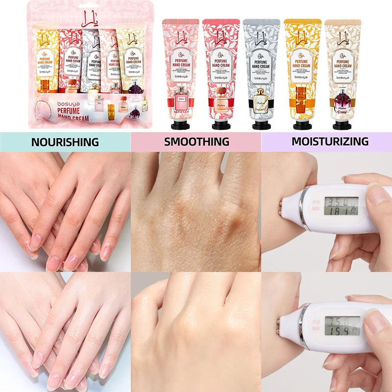 Perfume Hand Cream Set - Moisturizing & Nourishing (5-Pack)