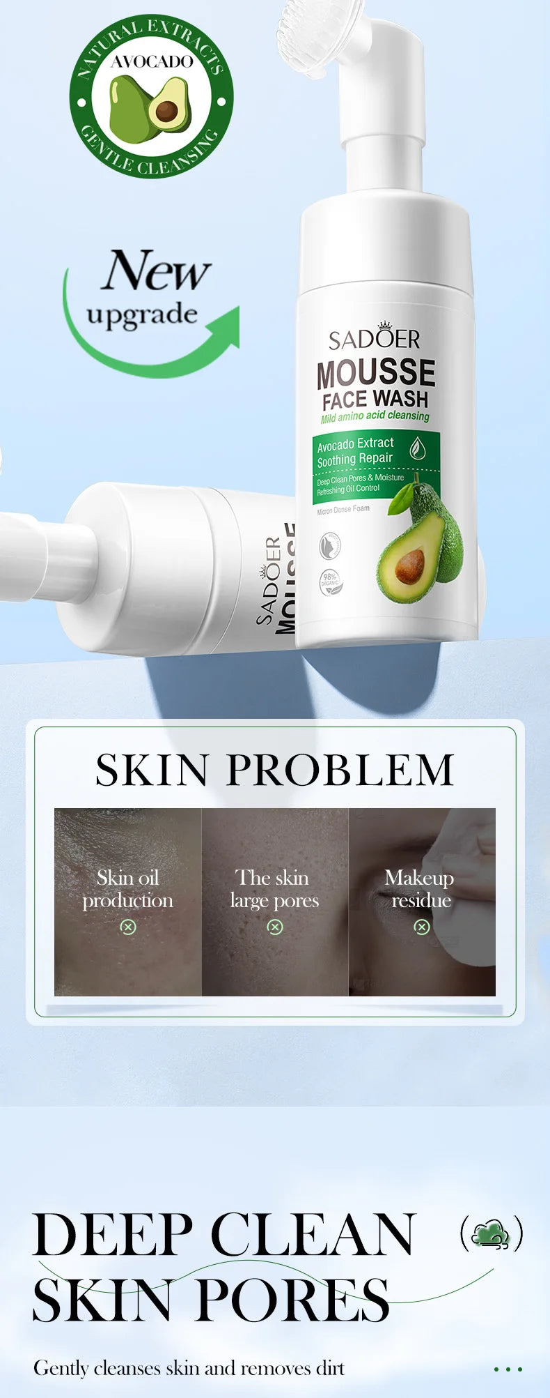 Fruit Infusion Facial Cleansing Mousse - Hydrating & Gentle Massage Foam