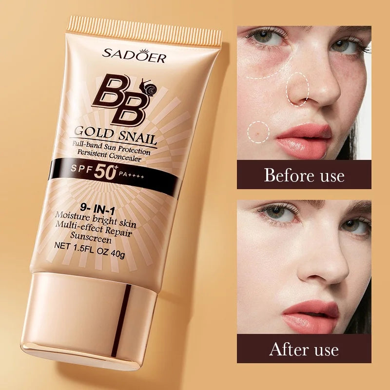 Gold Snail Sunscreen BB Cream SPF50+ PA+++ - Foundation & Moisturizer (40g)