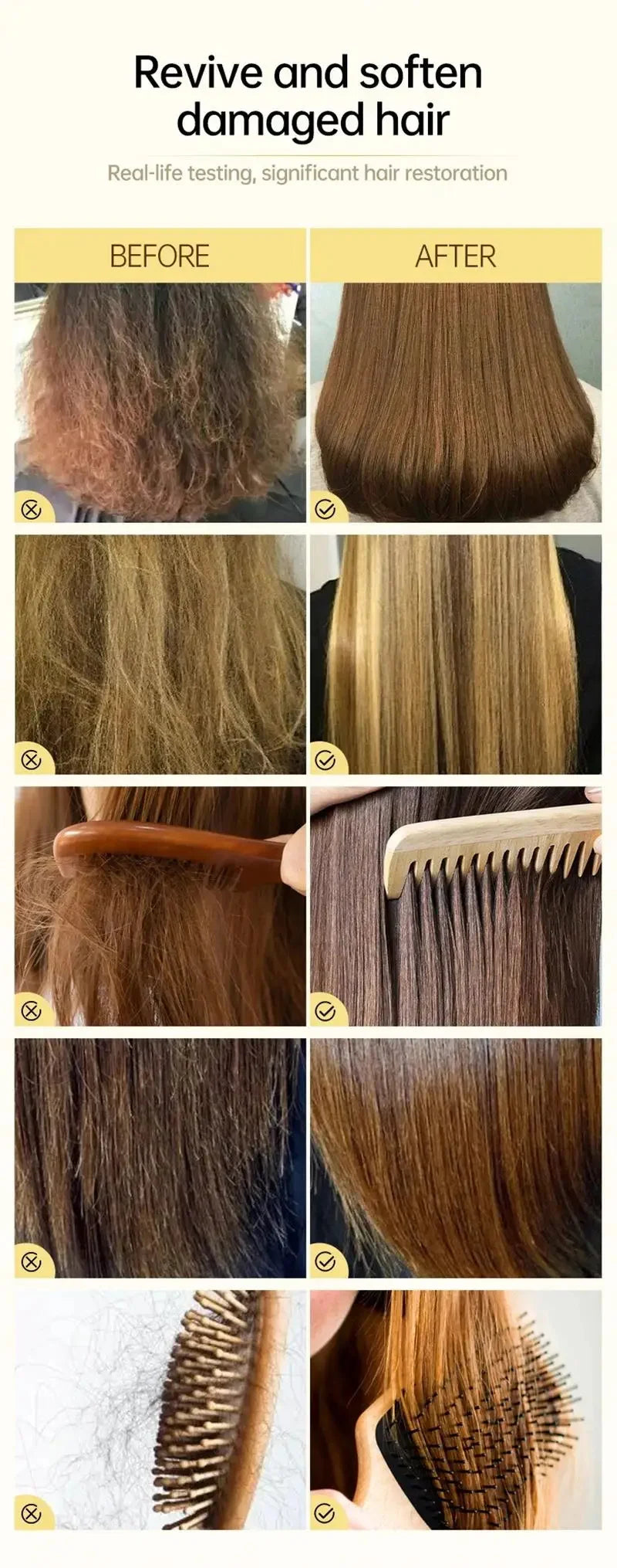 5-Second Magic Keratin & Collagen Hair Mask - Instant Repair for Frizzy & Damaged Hair (3pcs)