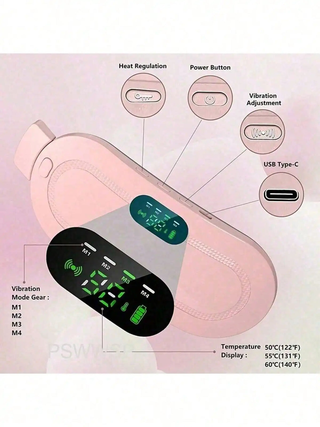Rechargeable Heating Waist Belt (3-Level Warmth)