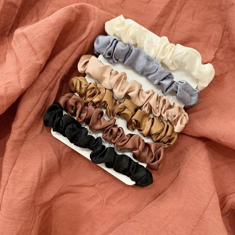 Satin Silk Hair Scrunchies (6pcs Set)