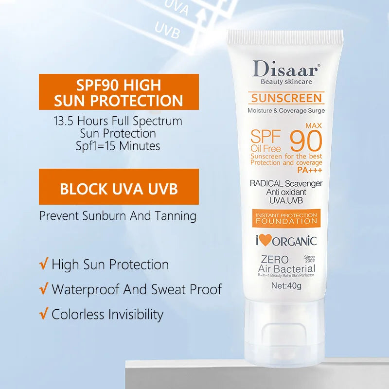 SPF 90+ Waterproof Sunscreen - Face & Body UV Protection