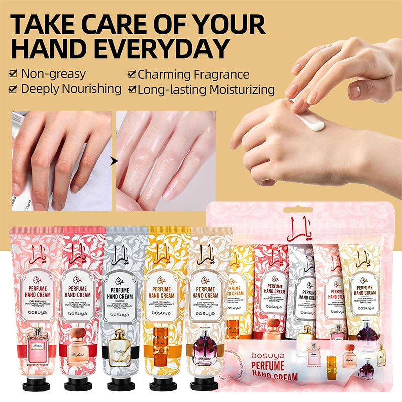 Perfume Hand Cream Set - Moisturizing & Nourishing (5-Pack)