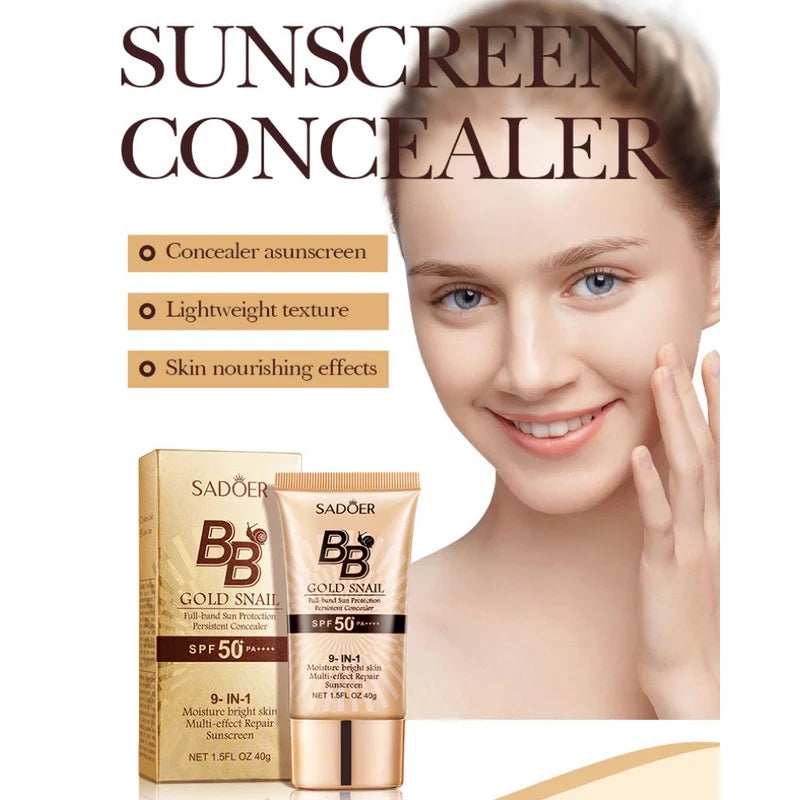 Gold Snail Sunscreen BB Cream SPF50+ PA+++ - Foundation & Moisturizer (40g)