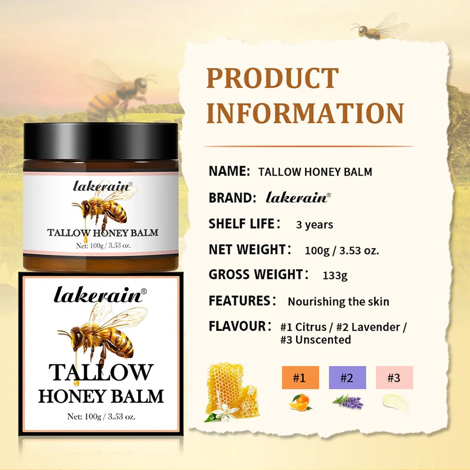 Tallow Honey Balm - Nourishing Cream for Dry & Itchy Skin