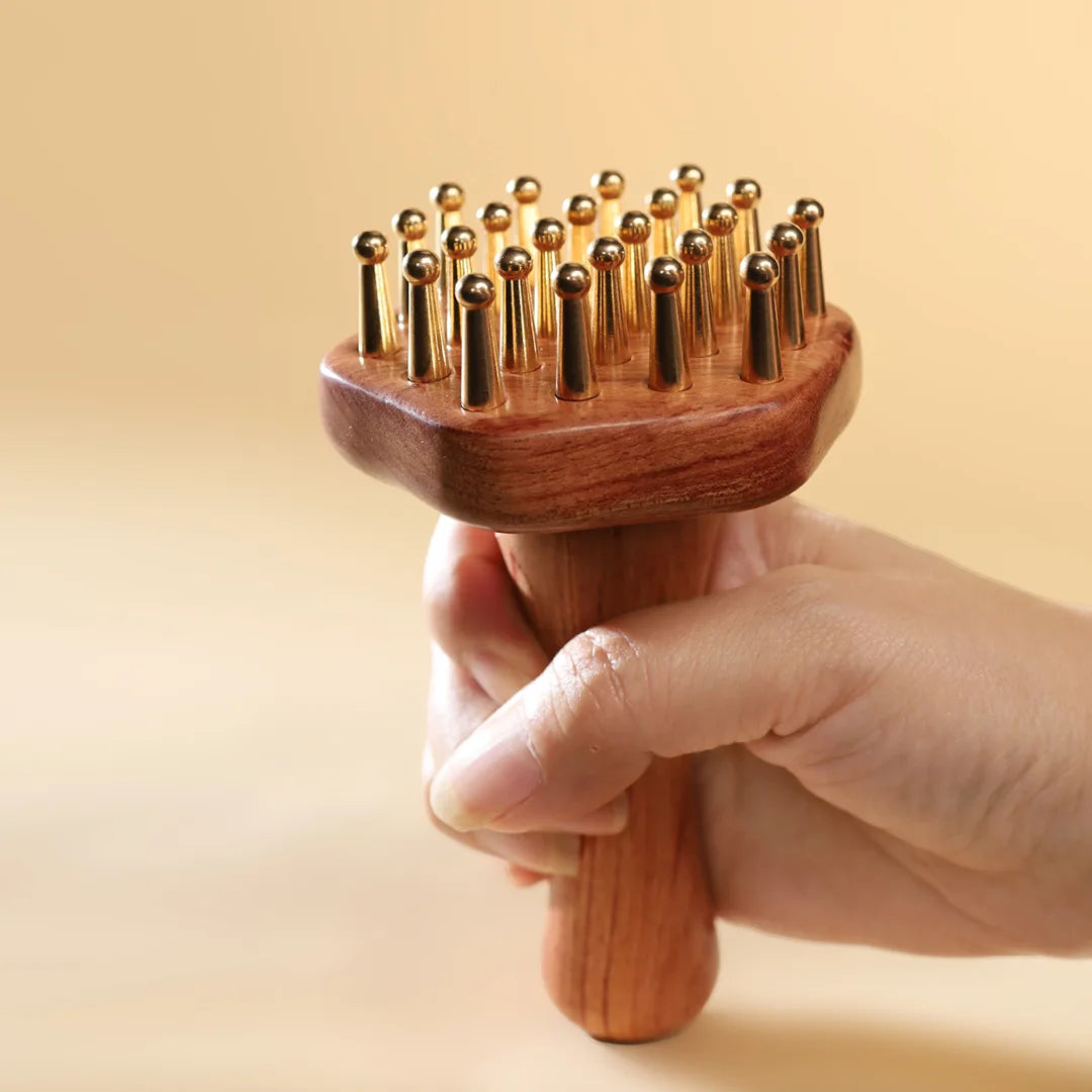 Copper Wood Body Massage Comb