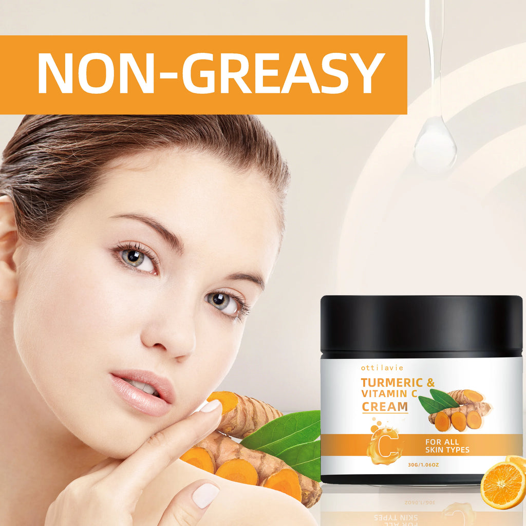 Turmeric & Vitamin C Cream - Lightweight Brightening Face & Neck Treatment