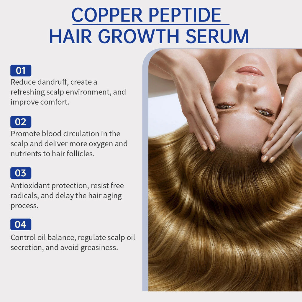Blue Copper Peptide Hair Growth Serum - Strengthening & Anti-Hair Loss Essence