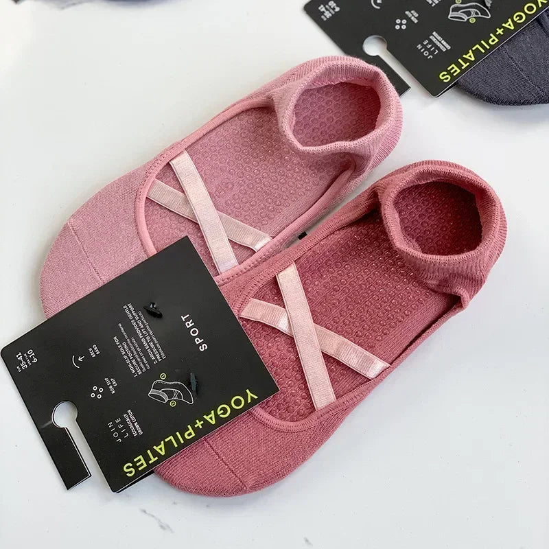 Cotton Non-Slip Yoga Socks (2 Pairs Set)