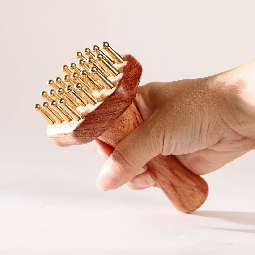 Copper Wood Body Massage Comb