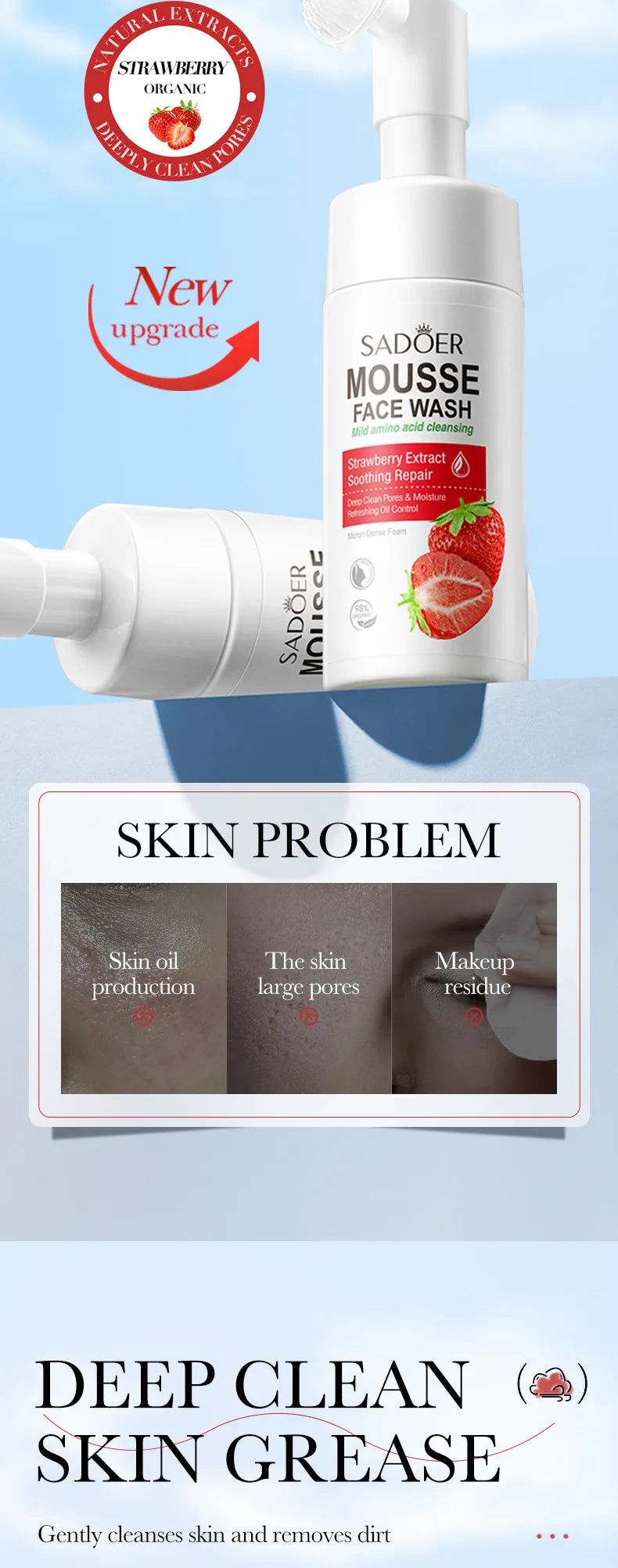 Fruit Infusion Facial Cleansing Mousse - Hydrating & Gentle Massage Foam