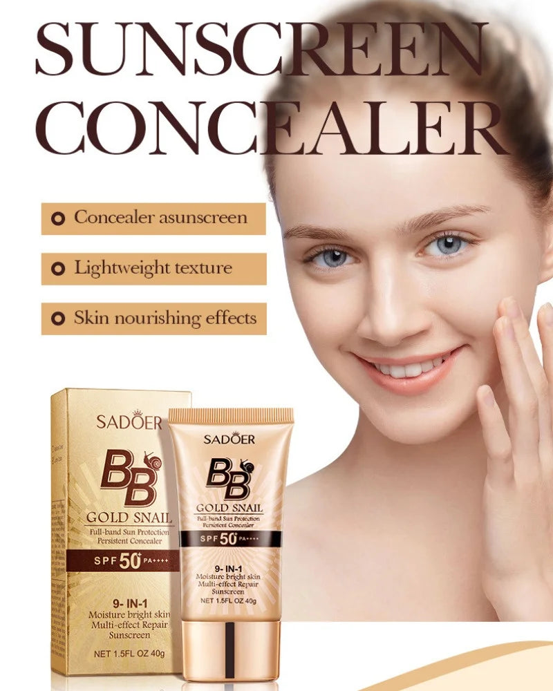 Gold Snail Sunscreen BB Cream SPF50+ PA+++ - Foundation & Moisturizer (40g)