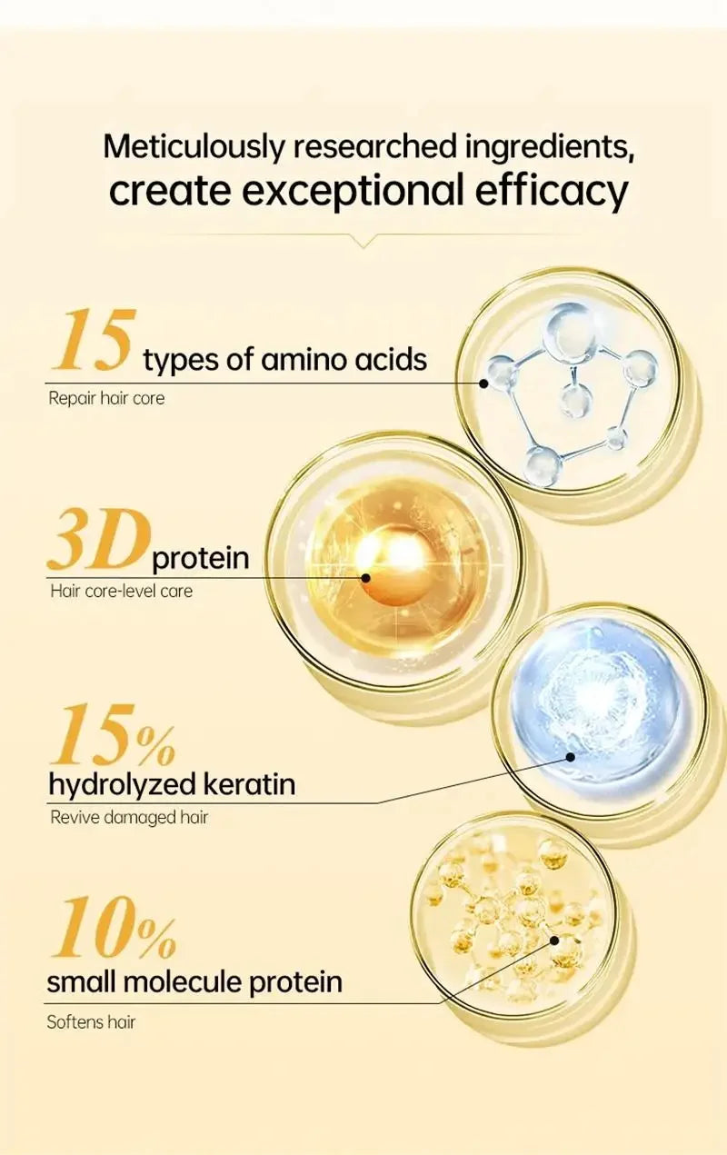 5-Second Magic Keratin & Collagen Hair Mask - Instant Repair for Frizzy & Damaged Hair (3pcs)