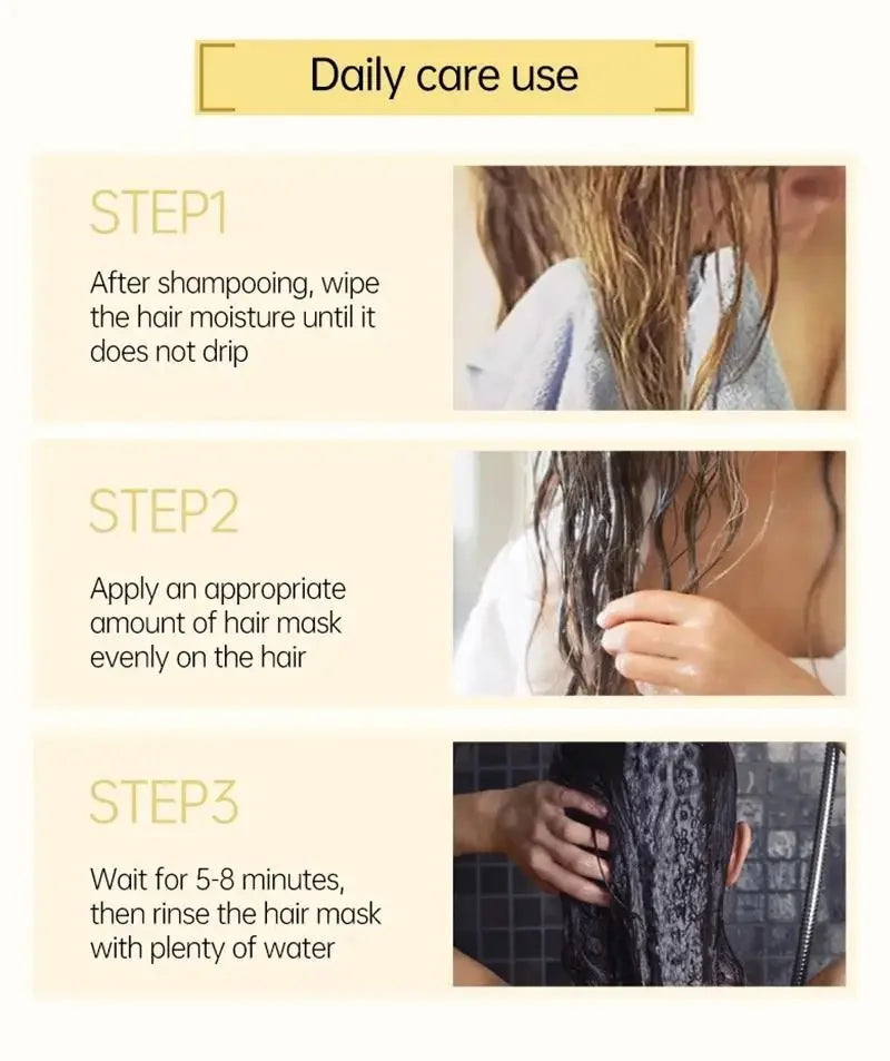 5-Second Magic Keratin & Collagen Hair Mask - Instant Repair for Frizzy & Damaged Hair (3pcs)