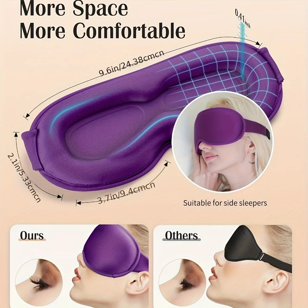 3D Contoured Light-Blocking Sleep Mask