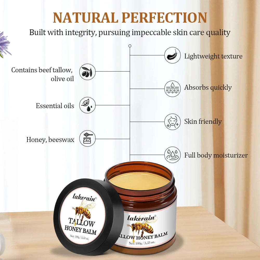 Tallow Honey Balm - Nourishing Cream for Dry & Itchy Skin