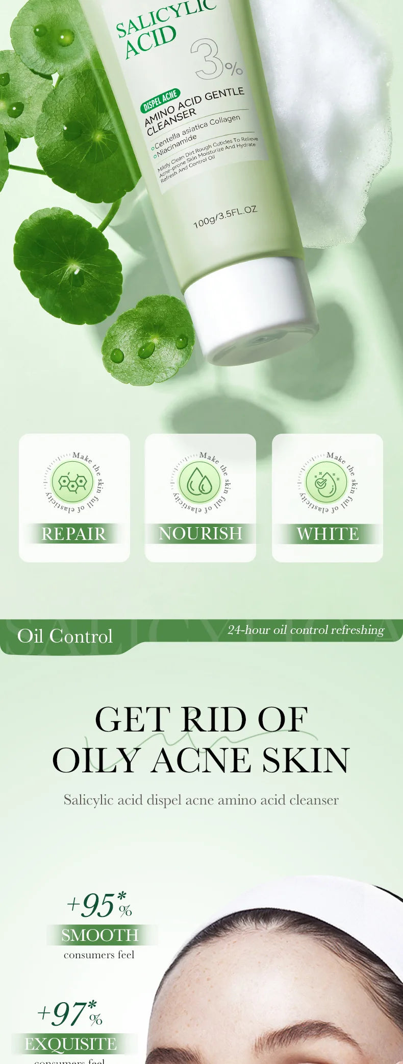 Salicylic Acid Facial Cleanser - Deep Cleansing Foam