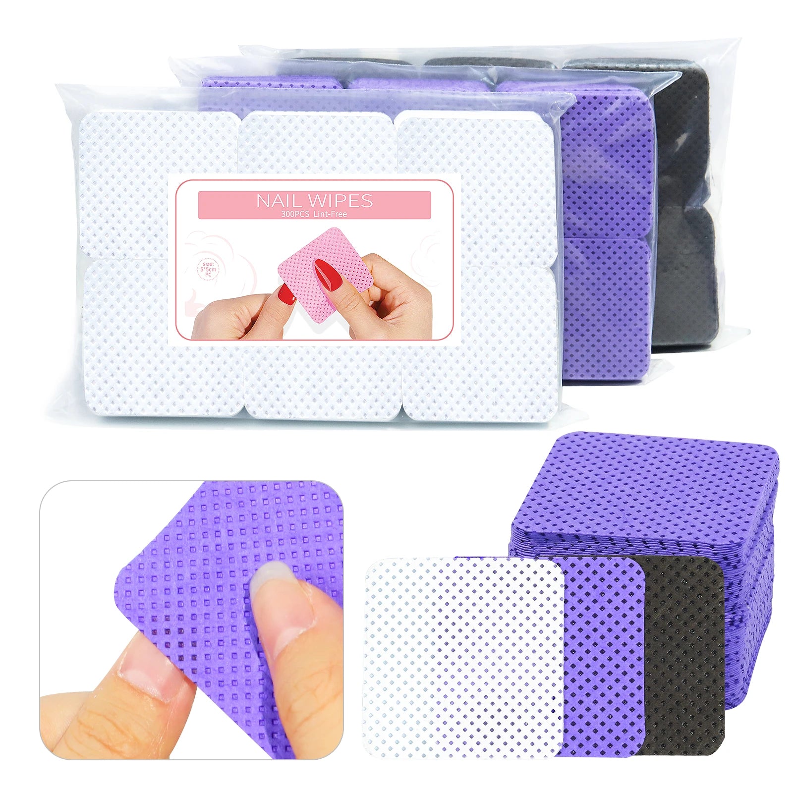 Lint-Free Nail Wipes (300pcs Pack)