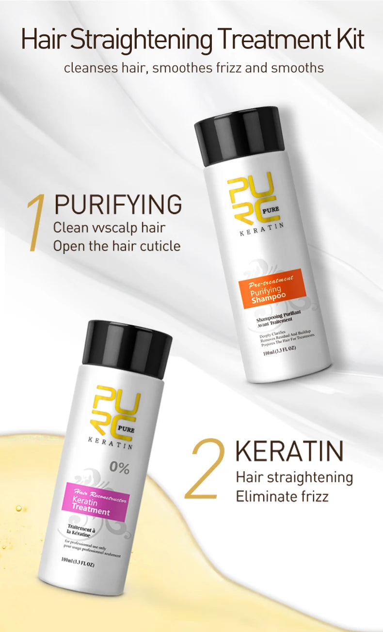 Professional Keratin Shampoo & Conditioner - Smoothing & Damage Repair