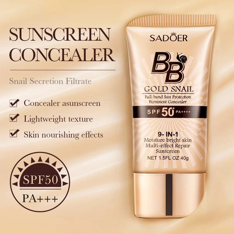 Gold Snail Sunscreen BB Cream SPF50+ PA+++ - Foundation & Moisturizer (40g)