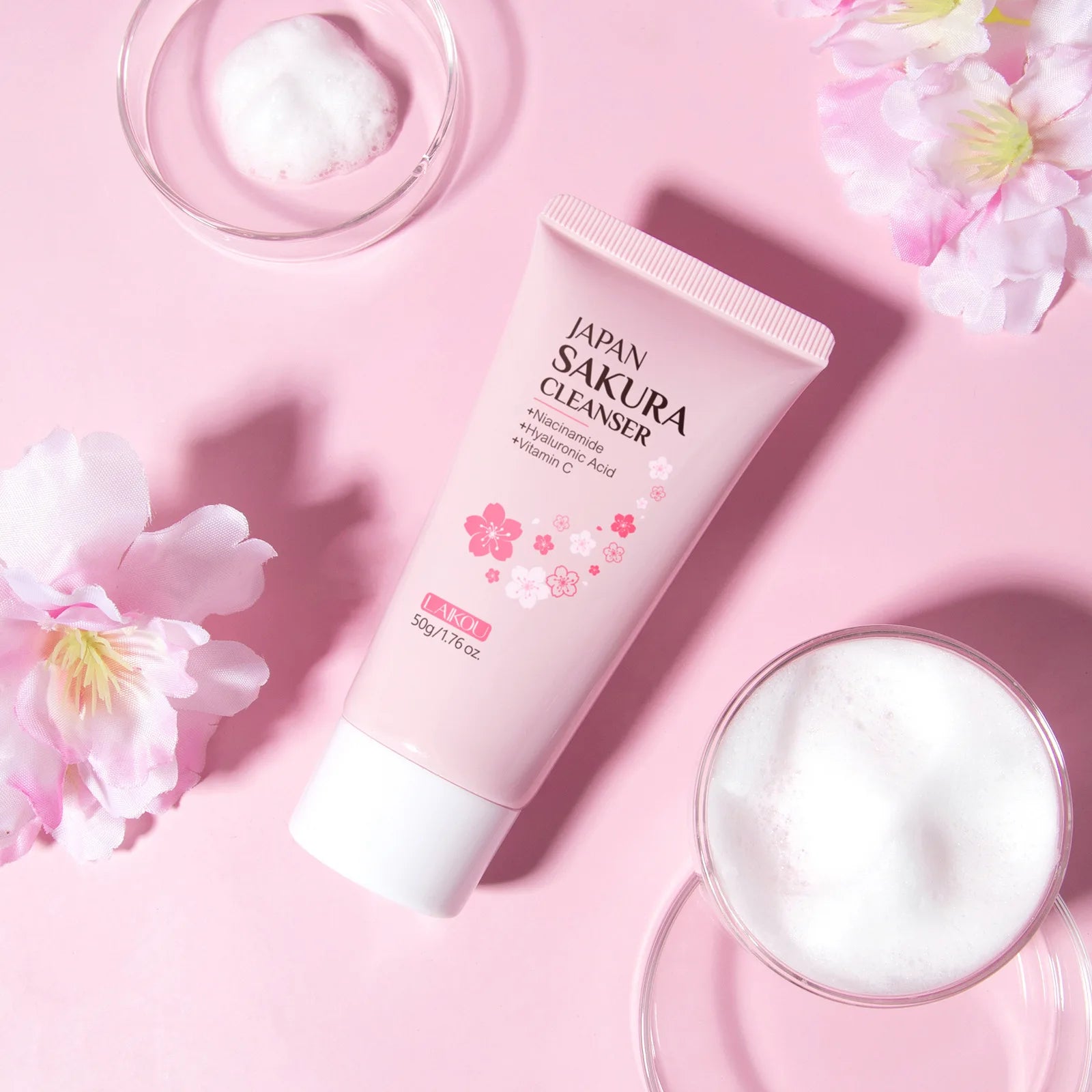 Sakura Whitening Facial Cleanser - Brightening Foam