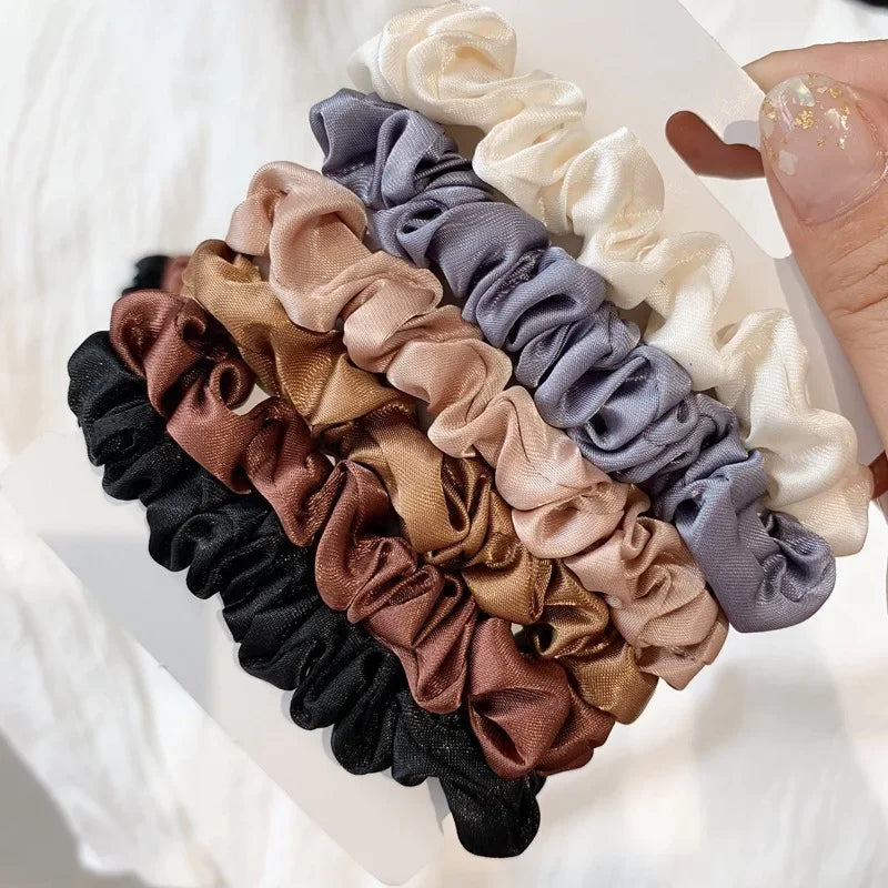 Satin Silk Hair Scrunchies (6pcs Set)