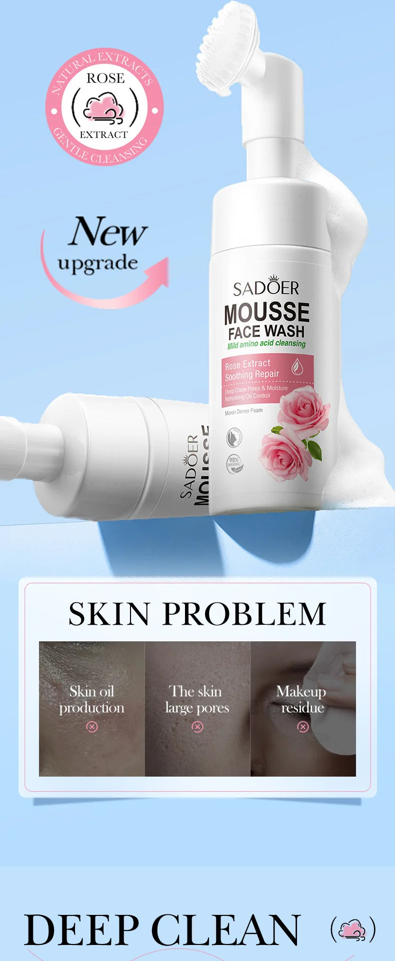 Fruit Infusion Facial Cleansing Mousse - Hydrating & Gentle Massage Foam