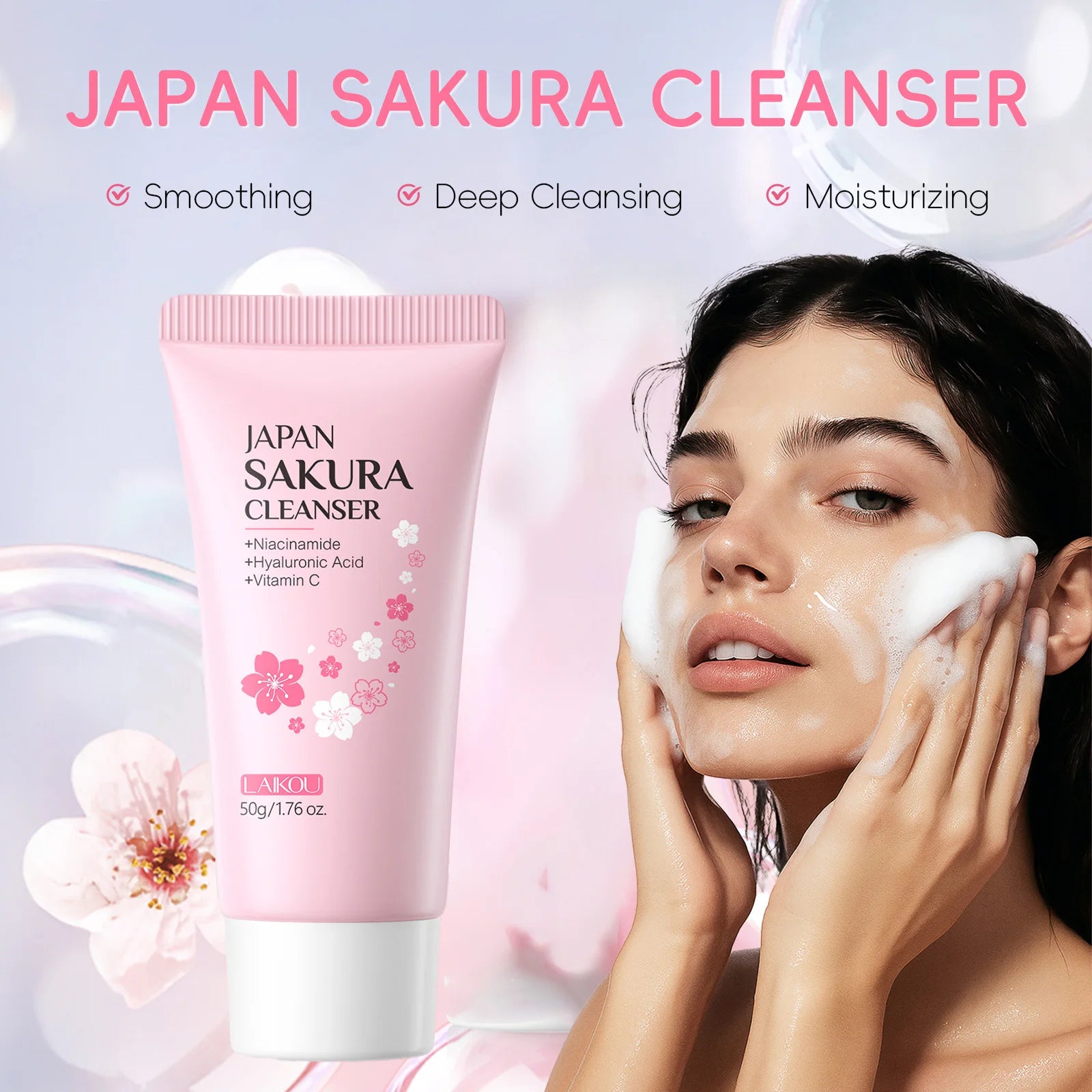 Sakura Whitening Facial Cleanser - Brightening Foam