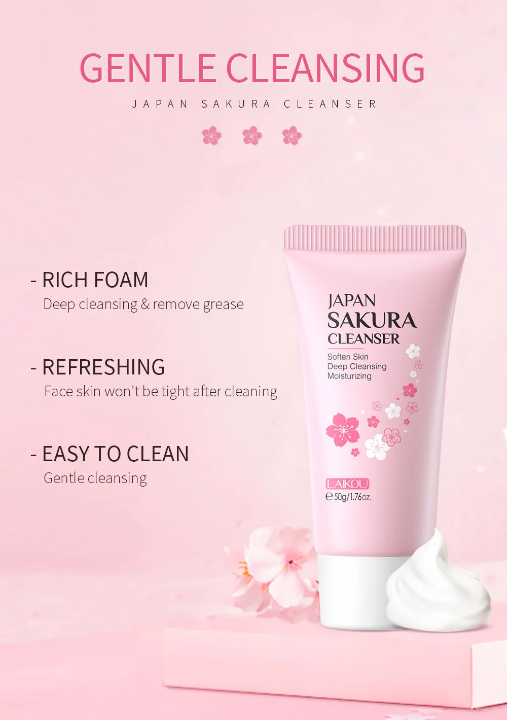 Sakura Whitening Facial Cleanser - Brightening Foam