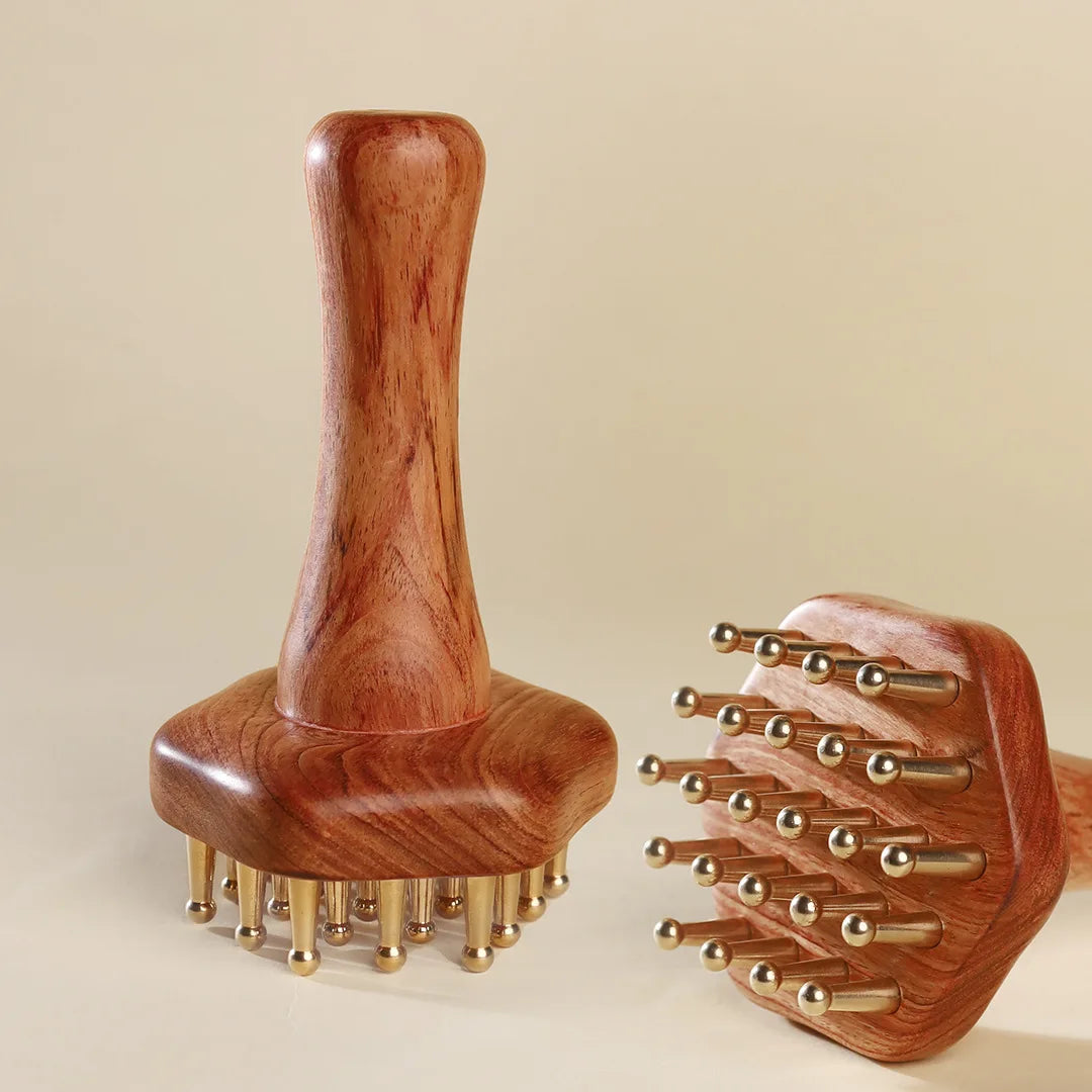 Copper Wood Body Massage Comb