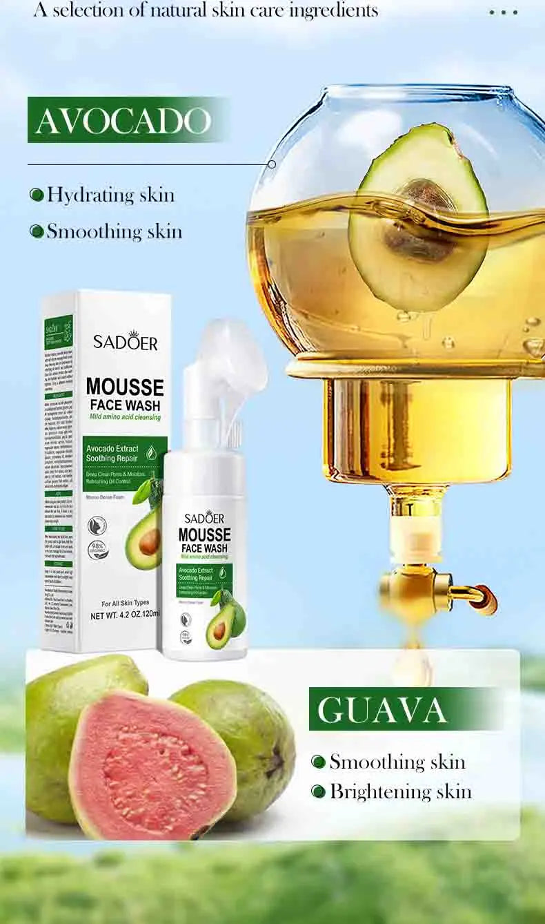 Fruit Infusion Facial Cleansing Mousse - Hydrating & Gentle Massage Foam