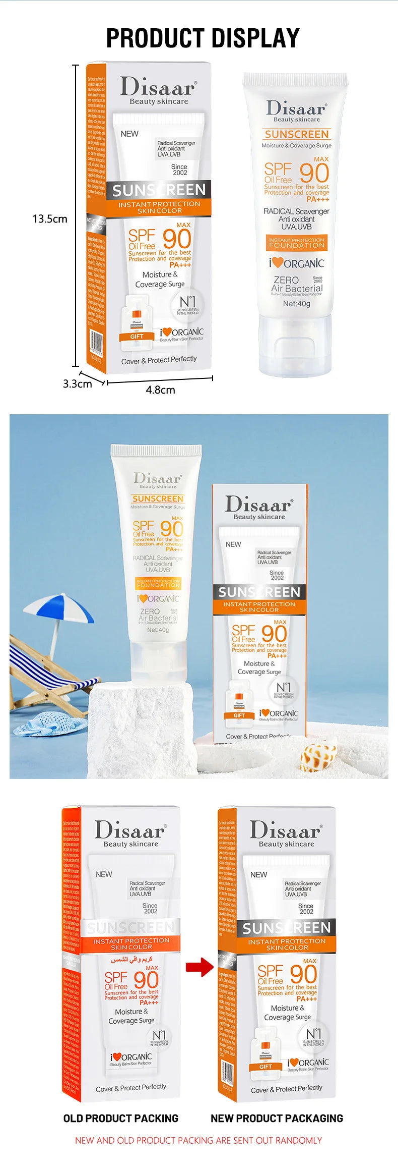 SPF 90+ Waterproof Sunscreen - Face & Body UV Protection
