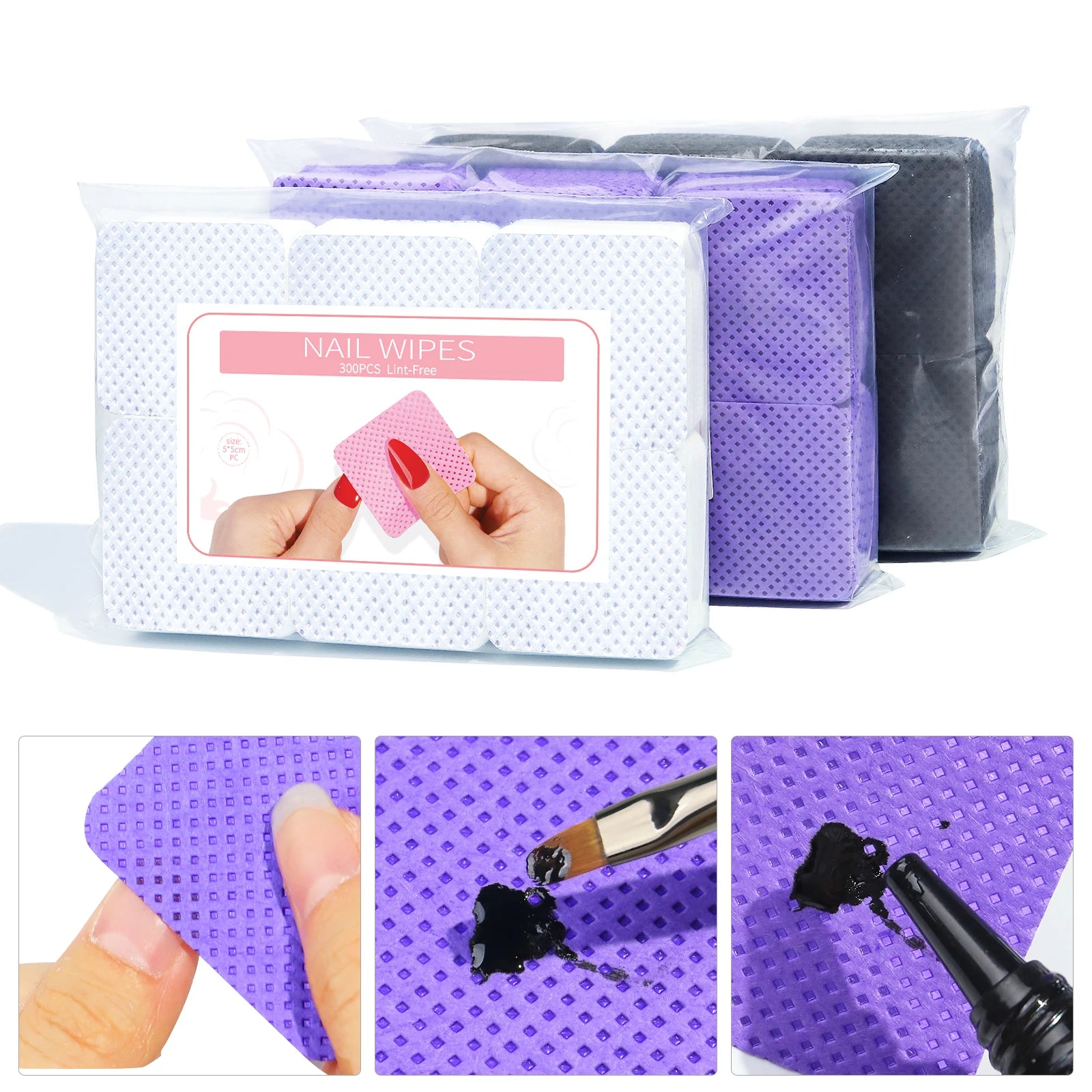 Lint-Free Nail Wipes (300pcs Pack)