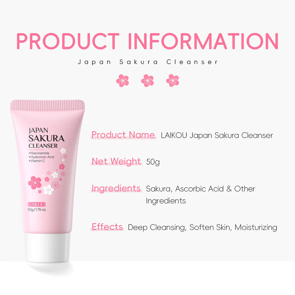 Sakura Whitening Facial Cleanser - Brightening Foam