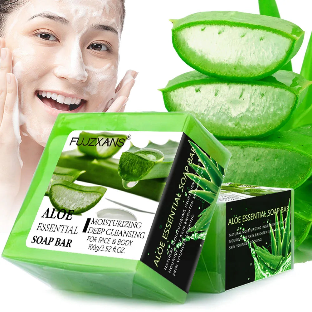 Aloe Vera Handmade Soap - Face & Body Moisturizing Cleansing Bar (100g)