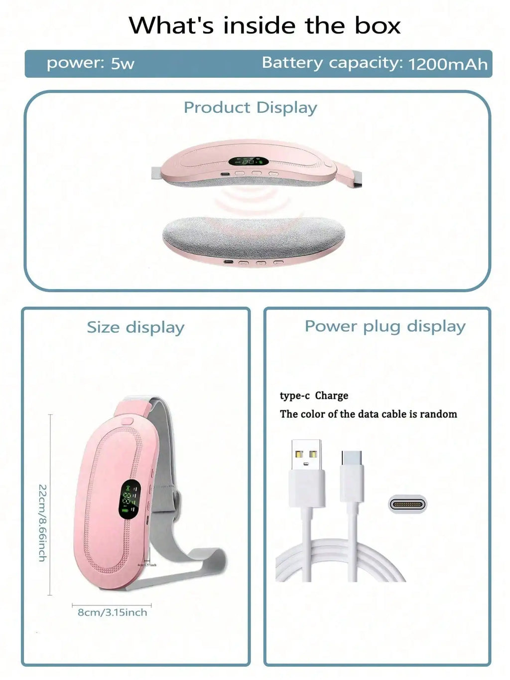 Rechargeable Heating Waist Belt (3-Level Warmth)