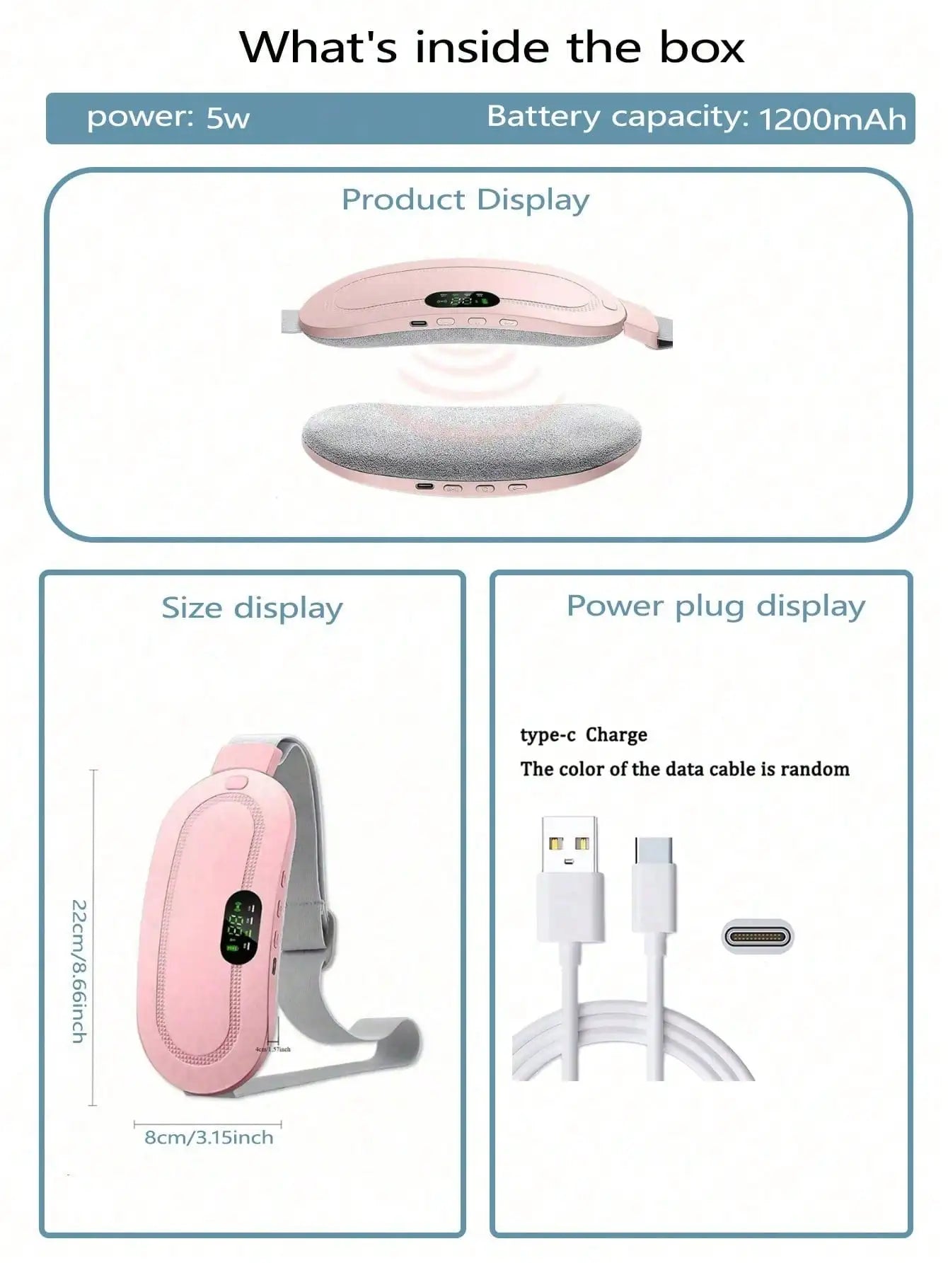Rechargeable Heating Waist Belt (3-Level Warmth)