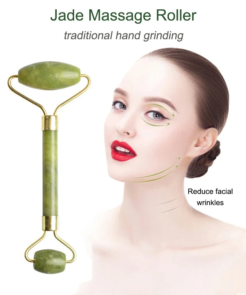 Green Jade Facial Roller (Double Head)