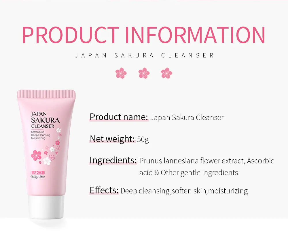 Sakura Whitening Facial Cleanser - Brightening Foam